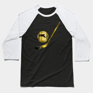 NHL - MA Gold Black Stick and Puck Baseball T-Shirt